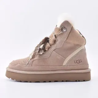 UGG Beige Suede-Mesh Platform Snow Boot
