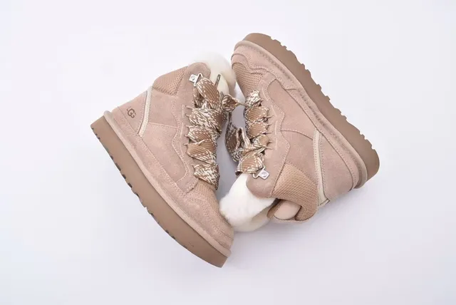 UGG Beige Suede-Mesh Platform Snow Boot 4
