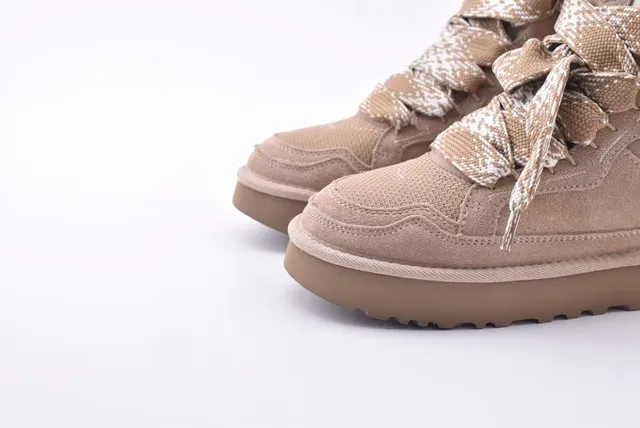UGG Beige Suede-Mesh Platform Snow Boot 5