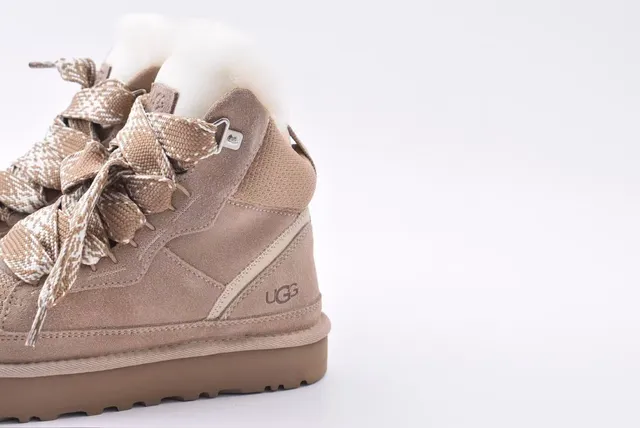 UGG Beige Suede-Mesh Platform Snow Boot 6