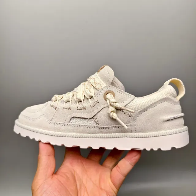 UGG Beige Blanc Daim-Mesh Híbrido Superior Capuchon du Doigt du Pied Perforé Sneakers Lifestyle 7