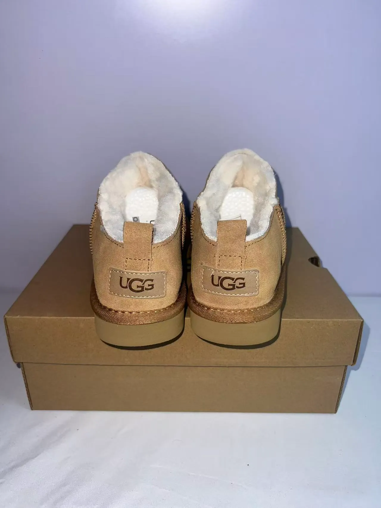 UGG Beige White Suede Upper Shearling-Lined Snow Boots 3