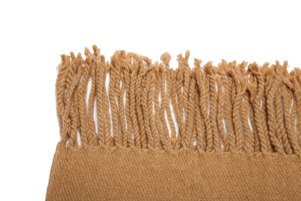 UGG Beige Woven Fringed Cashmere Scarf 13