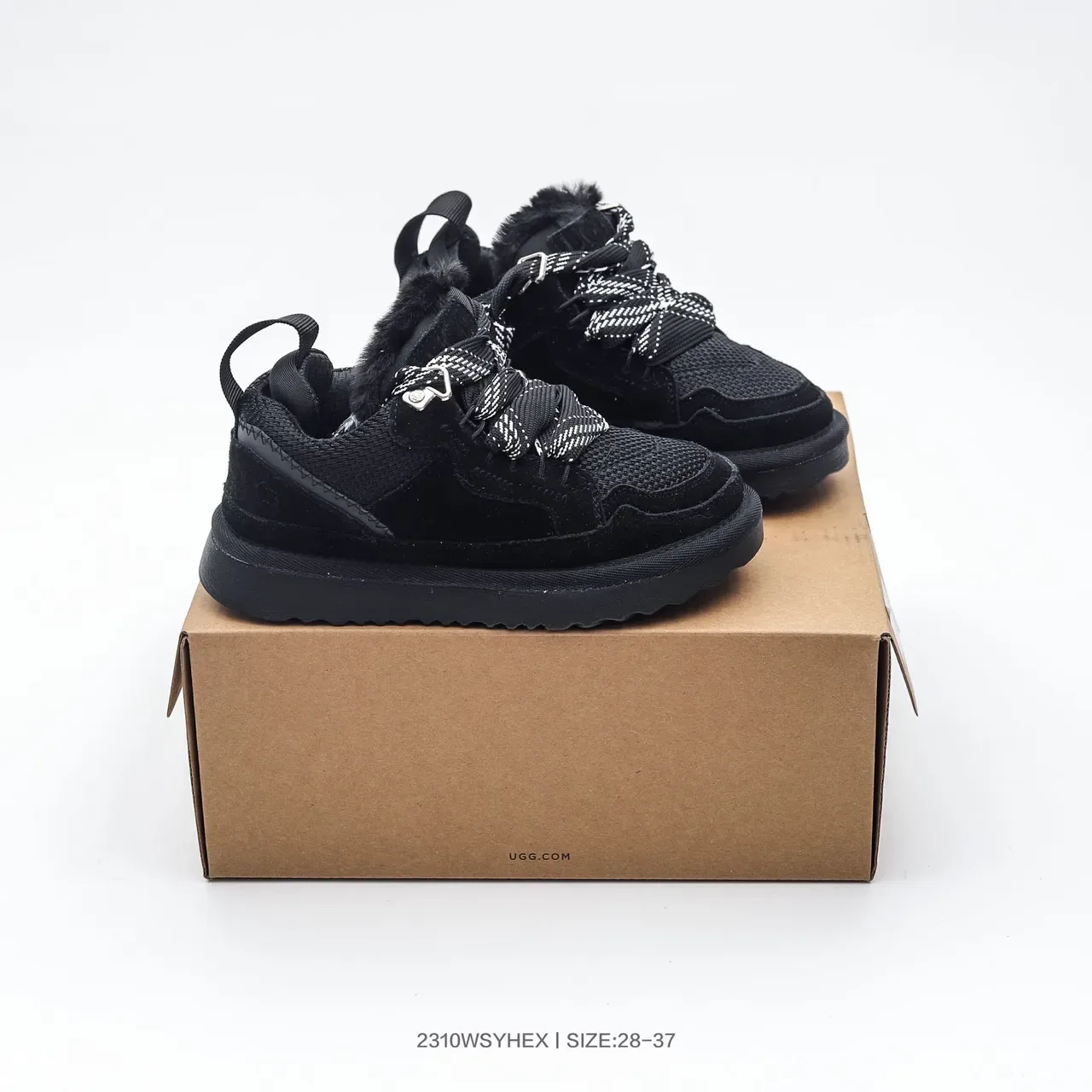 UGG Black Beige Low-Top Lace-Up Lifestyle Sneakers 5
