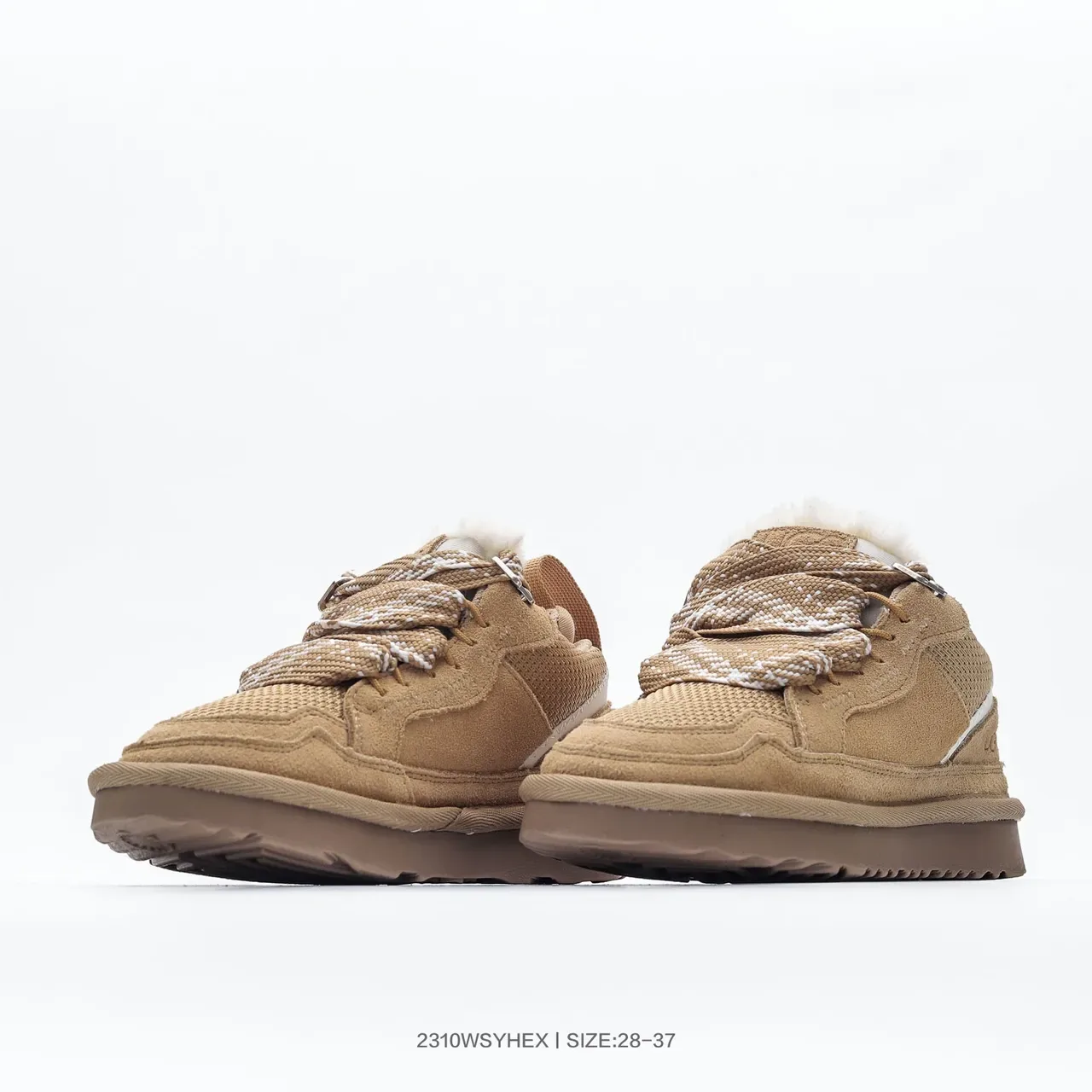 UGG Black Beige Low-Top Lace-Up Lifestyle Sneakers 9