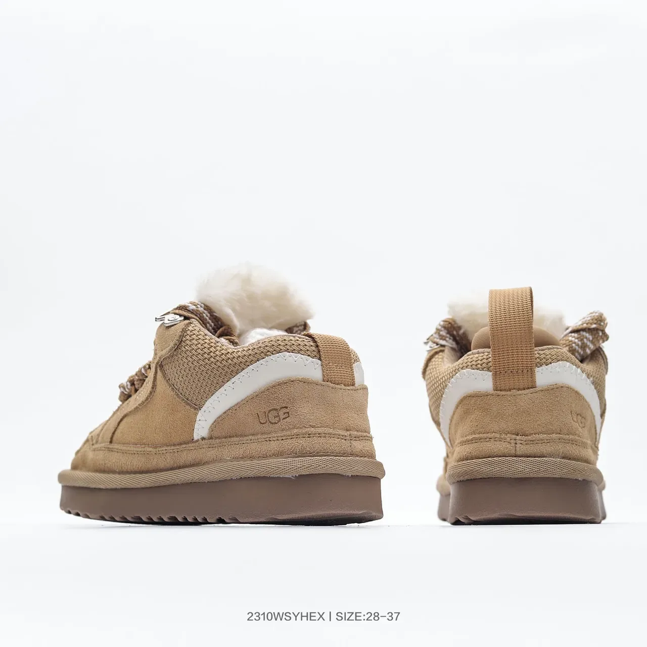 UGG Black Beige Low-Top Lace-Up Lifestyle Sneakers 10