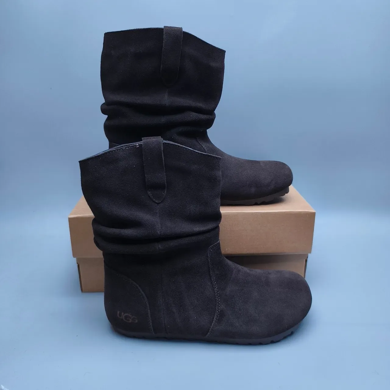 UGG Black Slouchy Fold-Down Shaft Ankle Boots 5