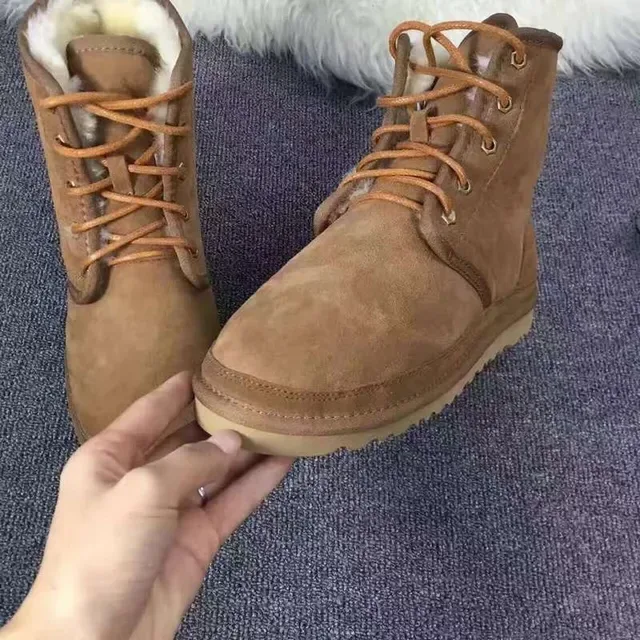 UGG Brown Beige Suede Upper Lace-Up Front Ankle Boots 8