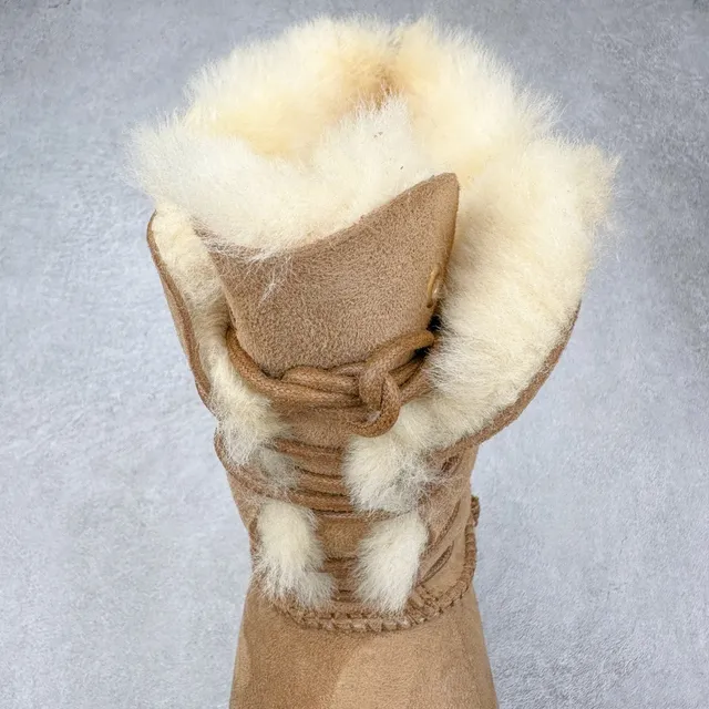 UGG Brown Beige Suede Upper Shearling-Lined Snow Boots 5