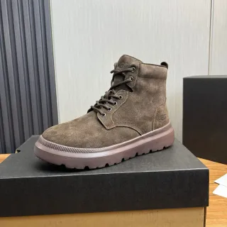 UGG Brown Suede Lace-Up Platform Work Boot