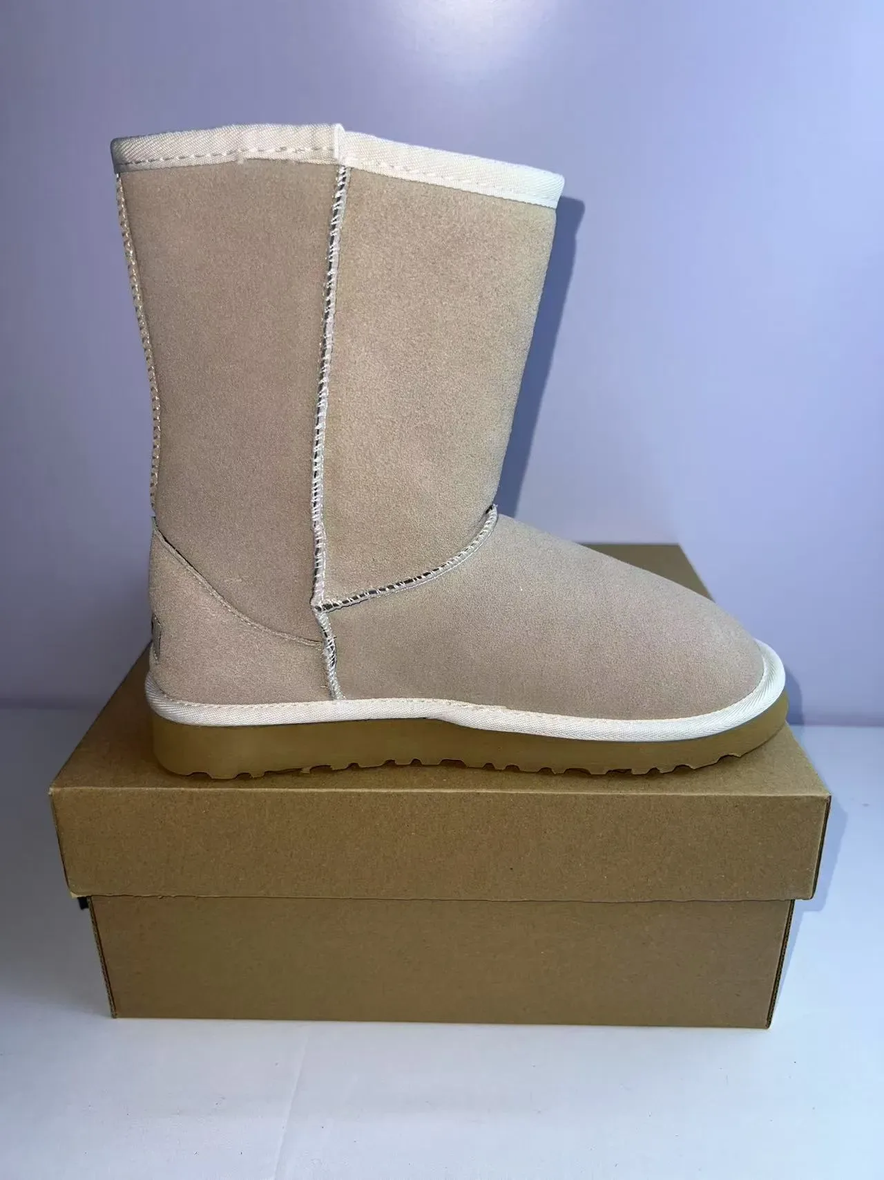 UGG Classic Mini Beige Suede Snow Boots 2