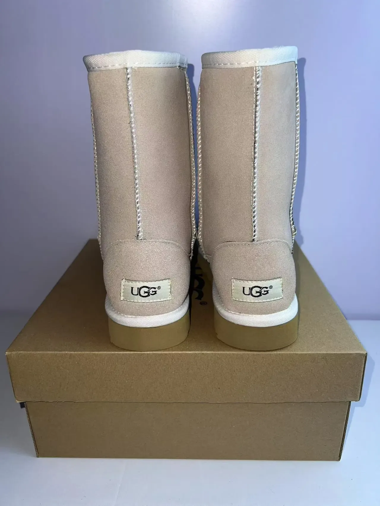 UGG Classic Mini Beige Suede Snow Boots 5