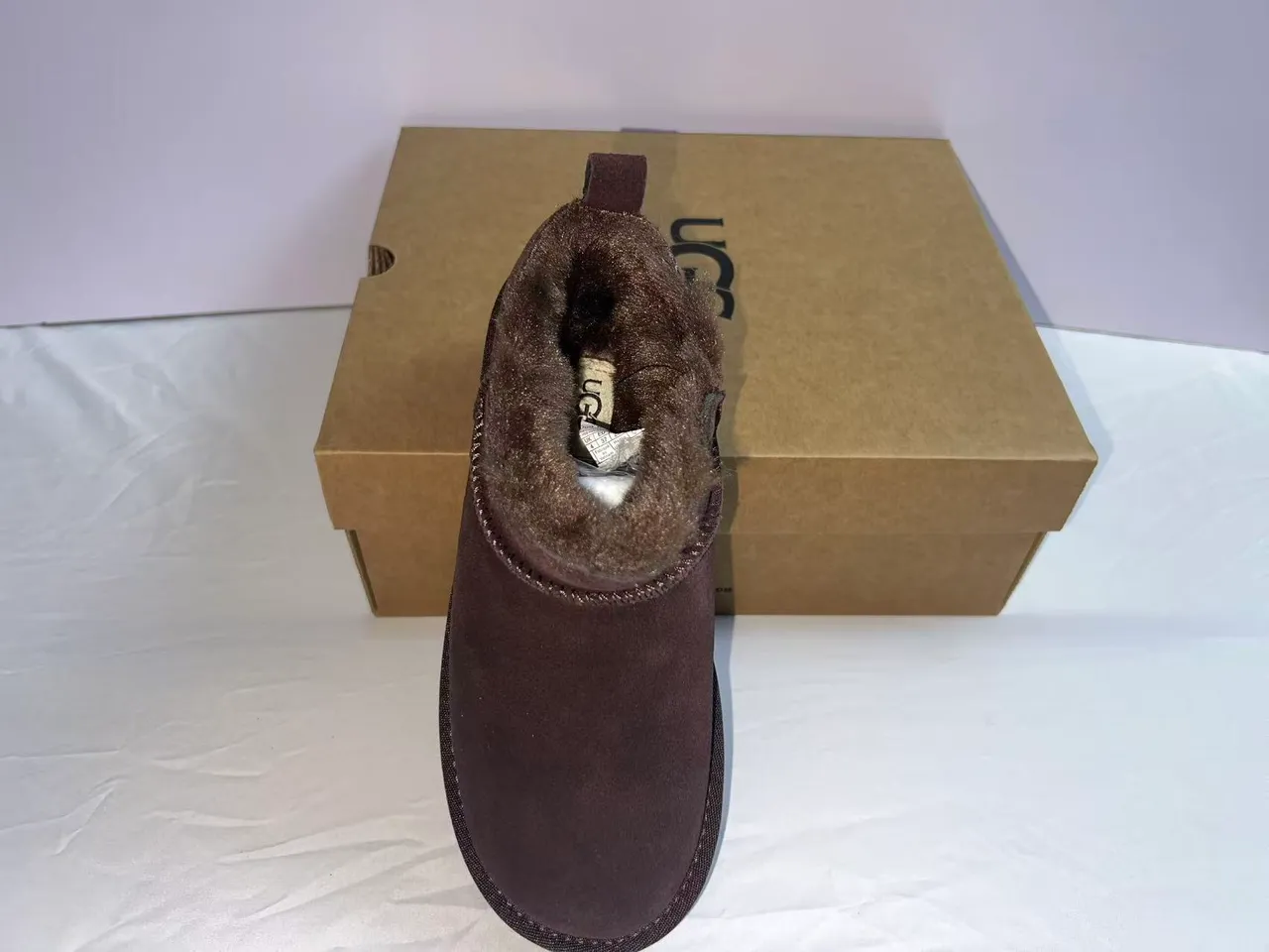 UGG Classic Mini Brown Suede Shearling-Lined Snow Boots 2
