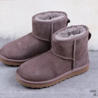 UGG ক্লাসিক মিনি ডাস্টি মাভ সুয়েড শিয়ারলিং-লাইন্ড স্নো বুট
