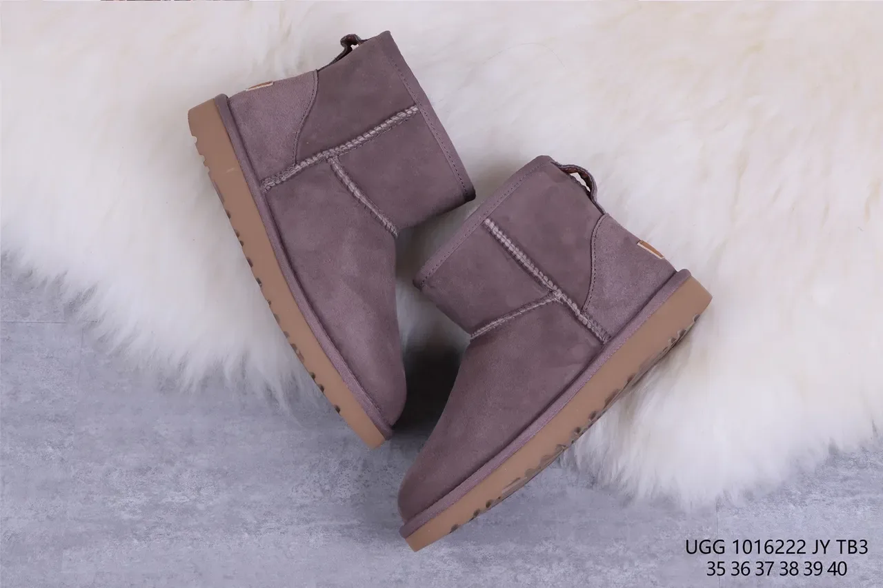 Bottes de Neige UGG Classic Mini en Daim Dusty Mauve Doublées en Shearling 7
