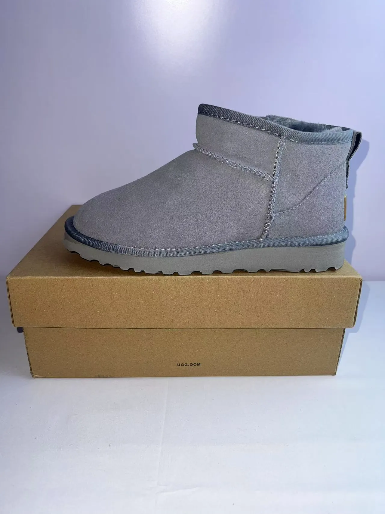 UGG Classic Mini Gray Suede Snow Boots 3
