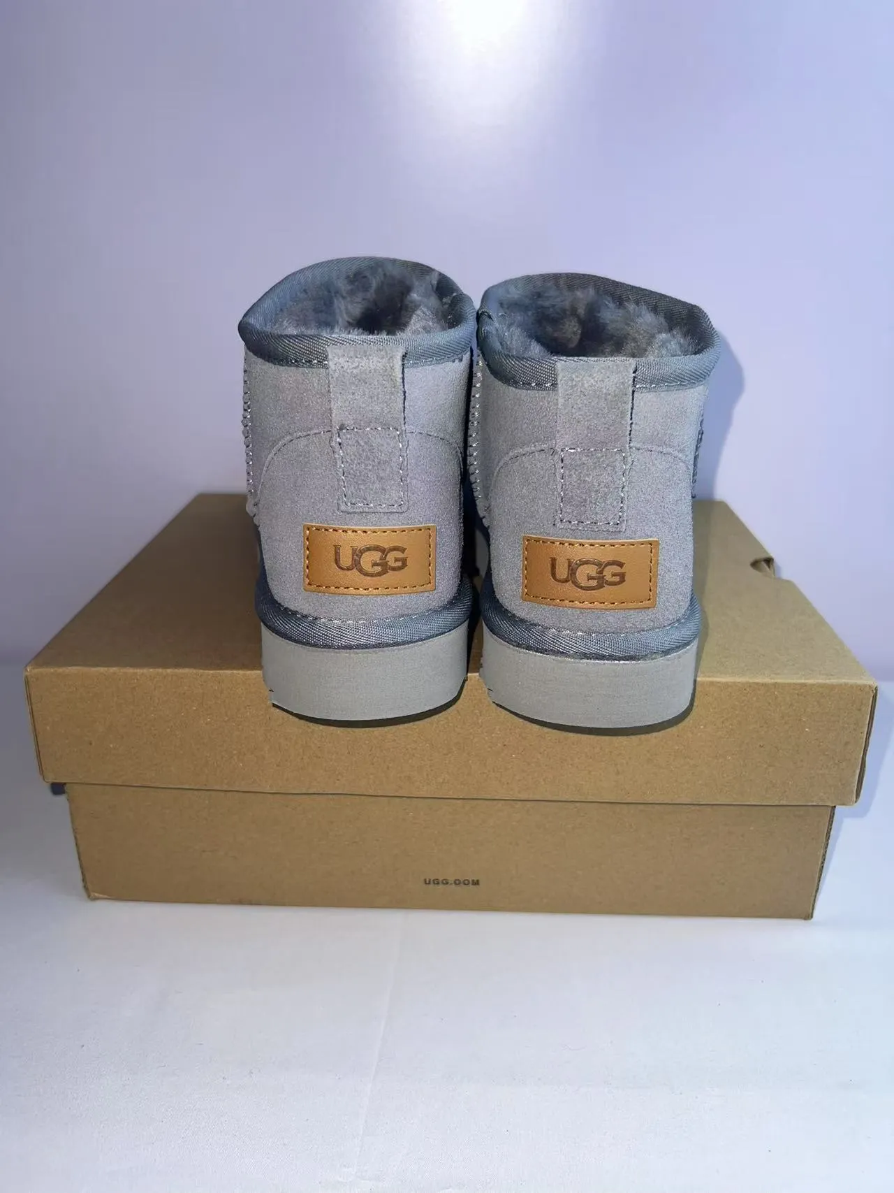 UGG Classic Mini Gray Suede Snow Boots 4
