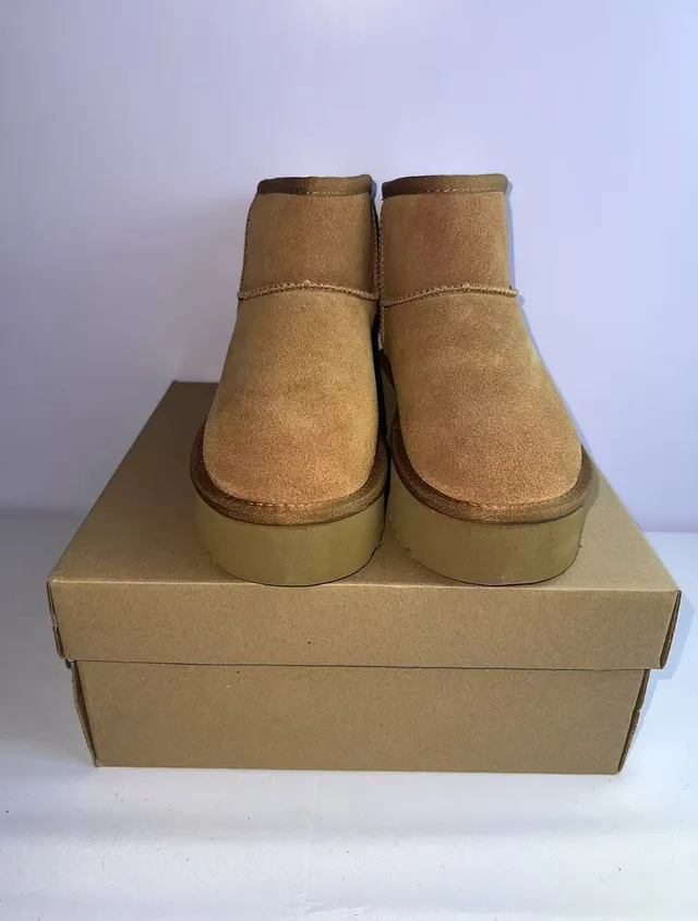 UGG Classic Mini Platform Tan Suede Snow Boots 5