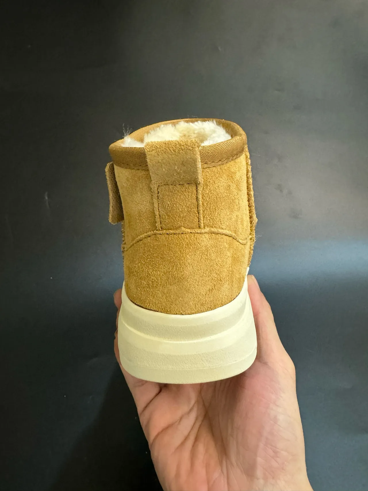 UGG Classic Mini Tan Suede Shearling-Lined Snow Boots 12