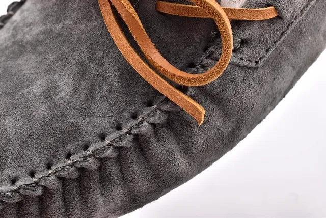 UGG Dakota Charcoal Gray Suede Shearling-Lined Loafers 5