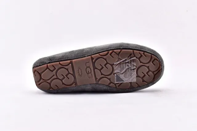 UGG Dakota Charcoal Gray Suede Shearling-Lined Loafers 13