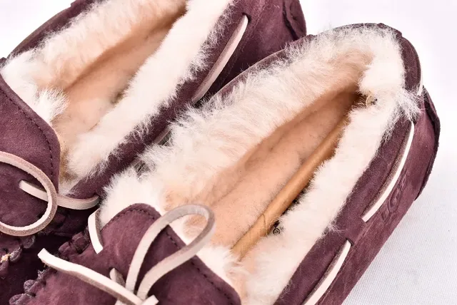 UGG Dakota Plum Suede Shearling-Lined Loafers 11