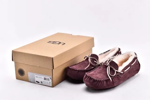 UGG Dakota Plum Suede Shearling-Lined Loafers 15