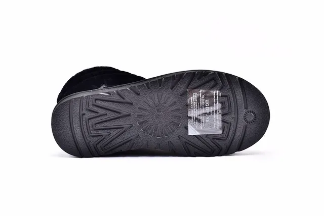UGG Fuff Mini Quilted Black Shearling-Cuffed Snow Boots 13