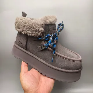 UGG Botas de Nieve Gris Azul Suela de Plataforma Forro de Cordero Puño