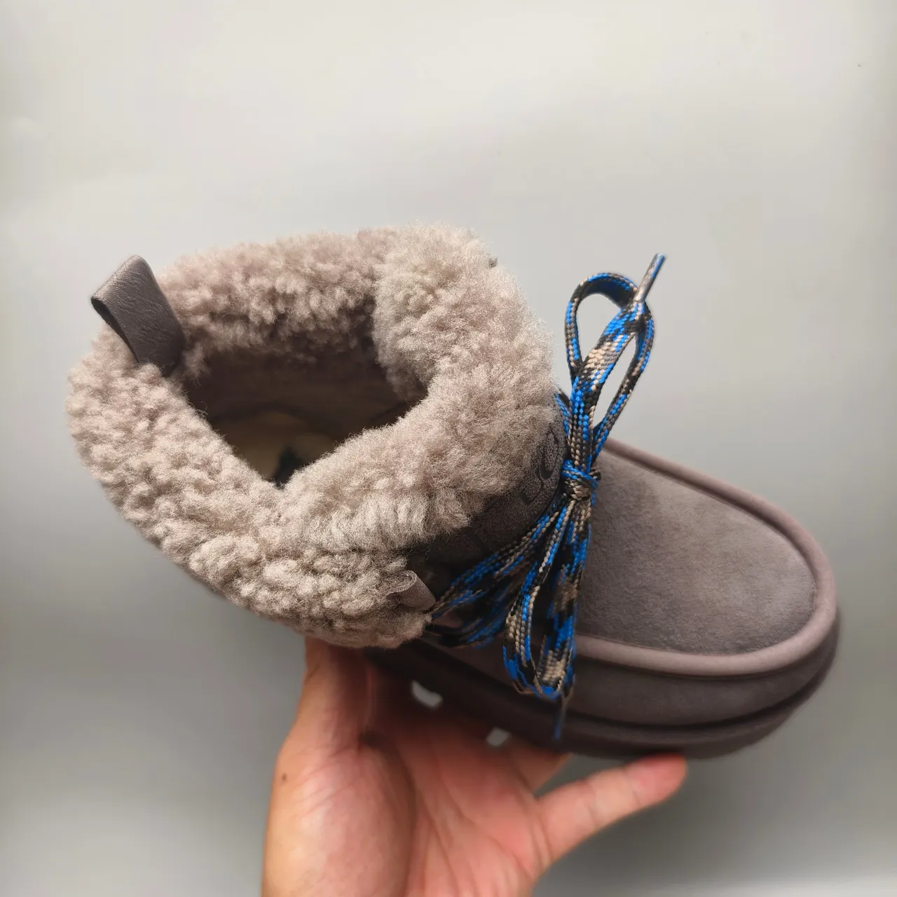 UGG Gray Blue Platform Sole Shearling Cuff Snow Boots 3