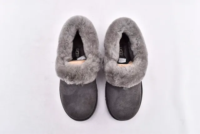 UGG Nita Gray Suede Upper Folded Shearling Collar Casual Shoes 3