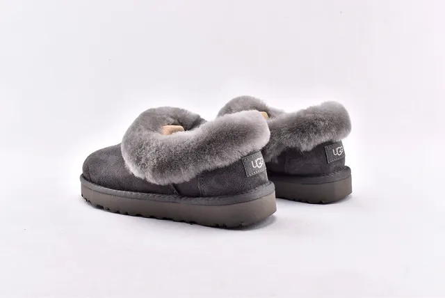 UGG Nita Gray Suede Upper Folded Shearling Collar Casual Shoes 14