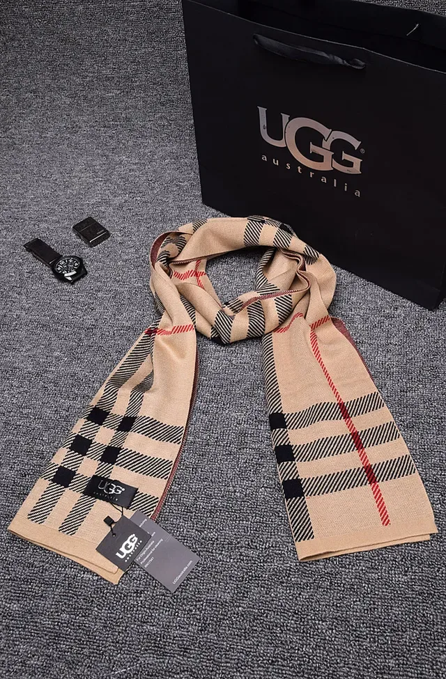 UGG Plaid Woven Cashmere Scarf 2