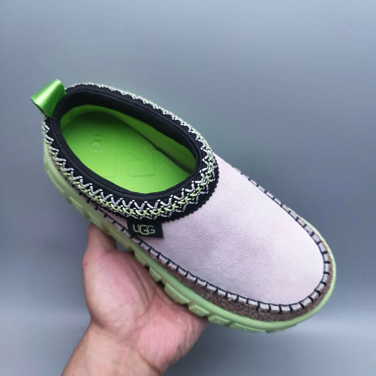 UGG Tasman Beige Vert Chaussures Slip-On Mocassin-Sabot Hybride Décontracté 5