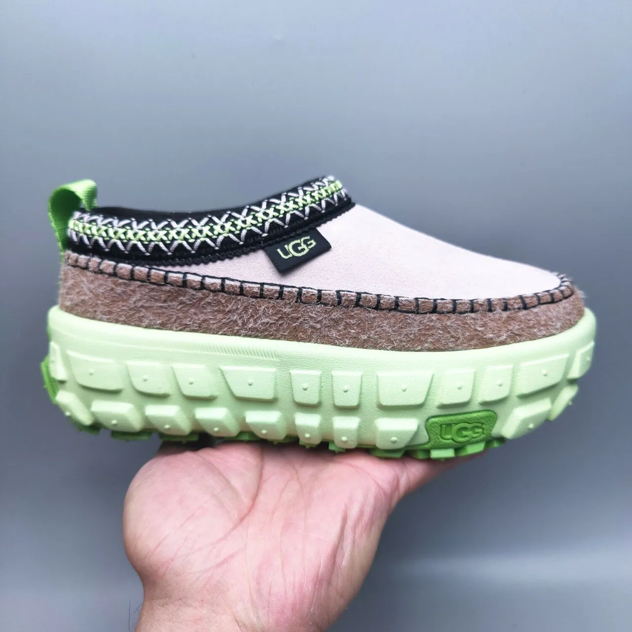 UGG Tasman Beige Vert Chaussures Slip-On Mocassin-Sabot Hybride Décontracté 7