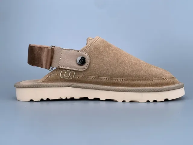 UGG Tasman Beige White Suede Upper Layered Crepe-Style Sole Casual Shoes 3
