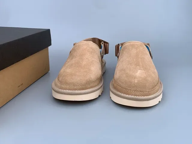 UGG Tasman Beige White Suede Upper Layered Crepe-Style Sole Casual Shoes 7