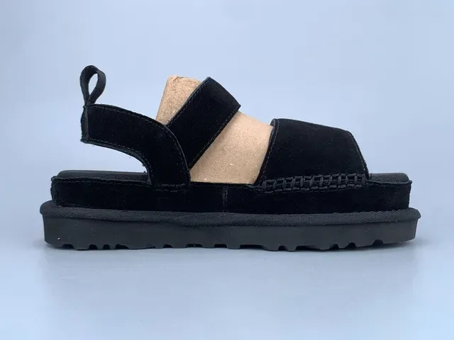 UGG Tasman Black Suede Platform Casual Sandals 3