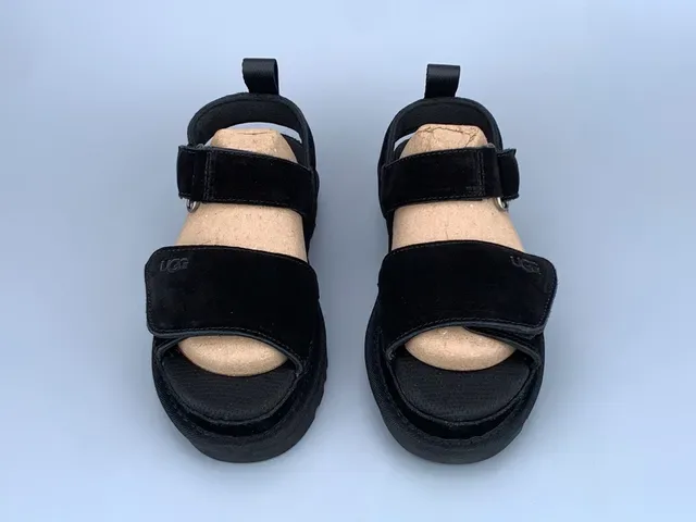 UGG Tasman Black Suede Platform Casual Sandals 4