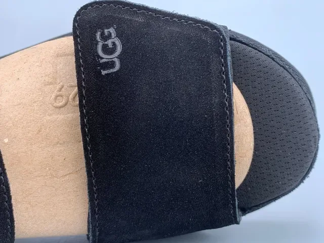UGG Tasman Black Suede Platform Casual Sandals 8