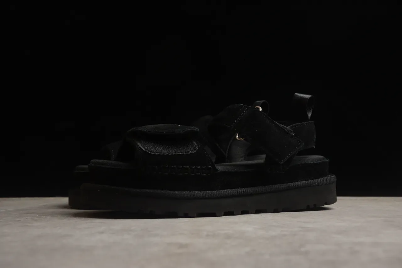 UGG Tasman Black Suede Platform Casual Sandals 22