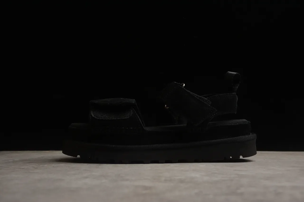 UGG Tasman Black Suede Platform Casual Sandals 23