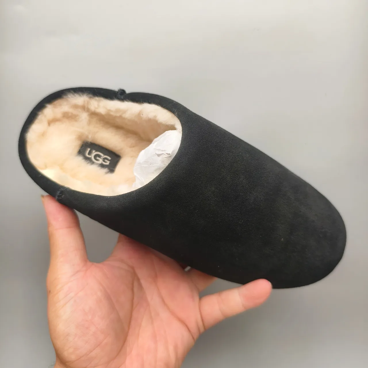 UGG Tasman Black Suede Shearling-Lined Slipper 3