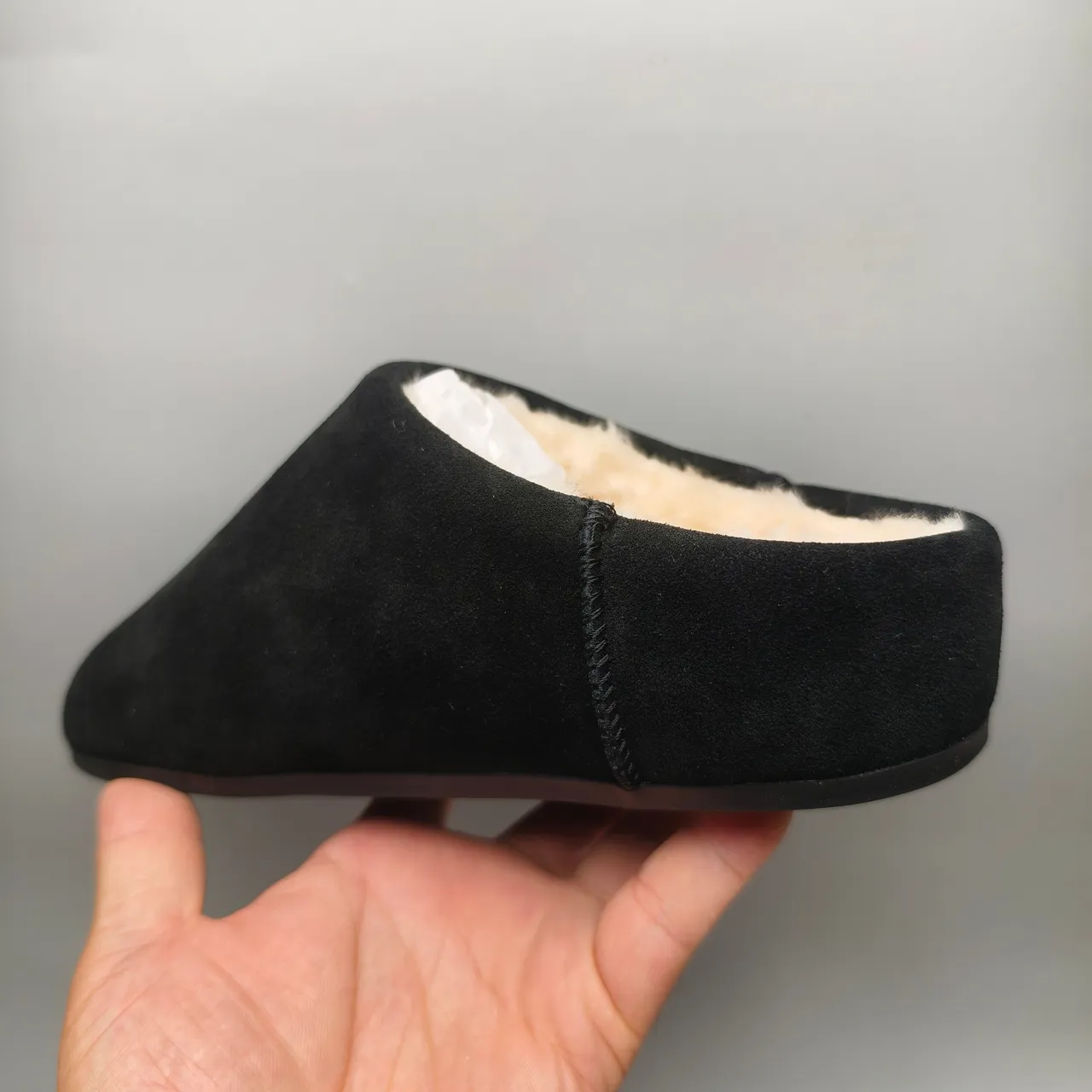 UGG Tasman Black Suede Shearling-Lined Slipper 4
