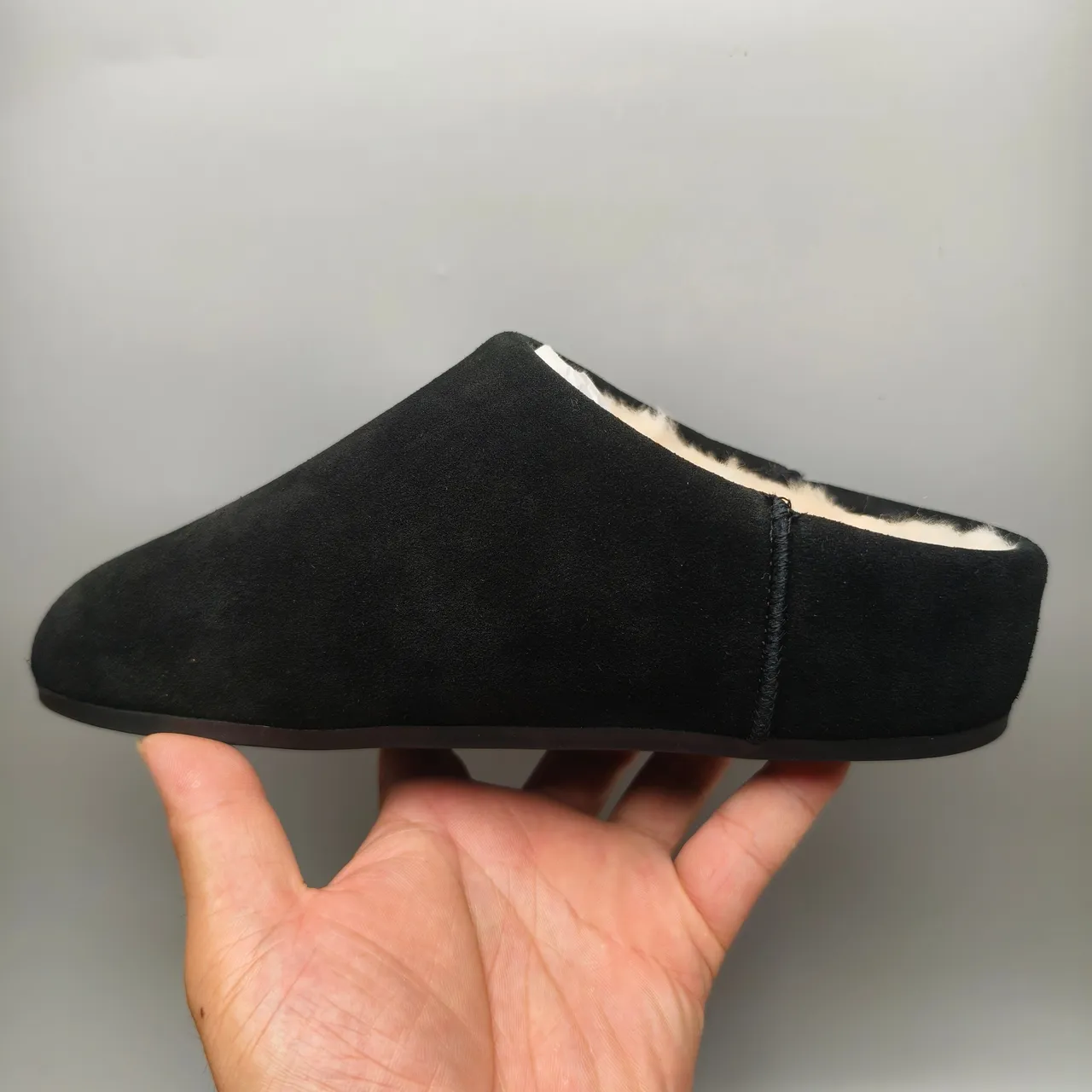 UGG Tasman Black Suede Shearling-Lined Slipper 7