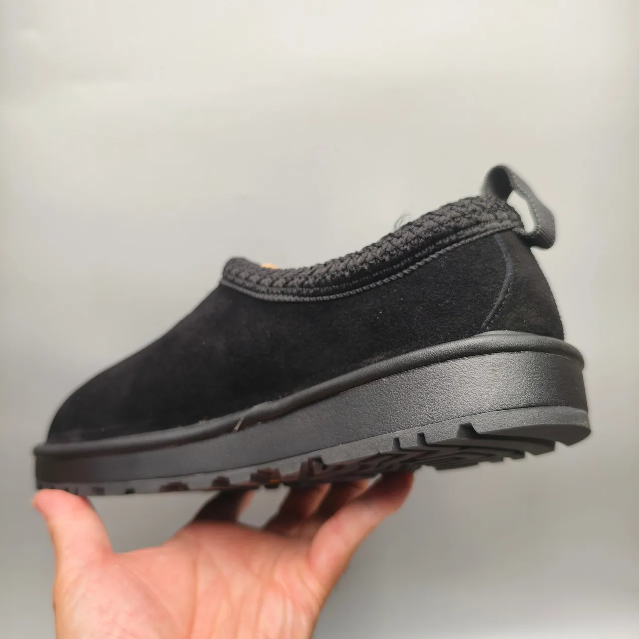 UGG Tasman Preto Amarelo Camurça Superior Trançado Tricot Colar Sapatos Casuais 4