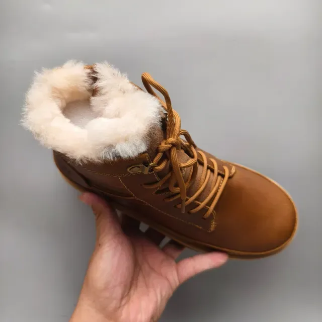 UGG Tasman Marron Beige Fourrées en Peau de Mouton Lacées Bottes de Neige 3