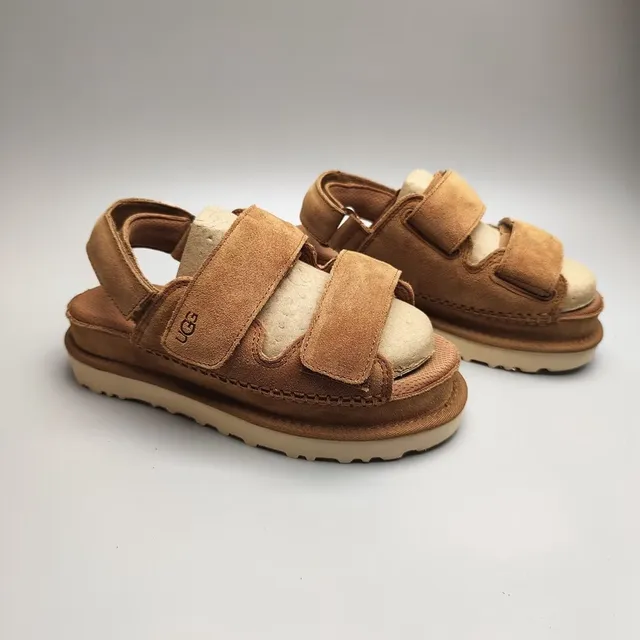 UGG Tasman Brown Suede Double-Strap Platform Casual Sandals 2