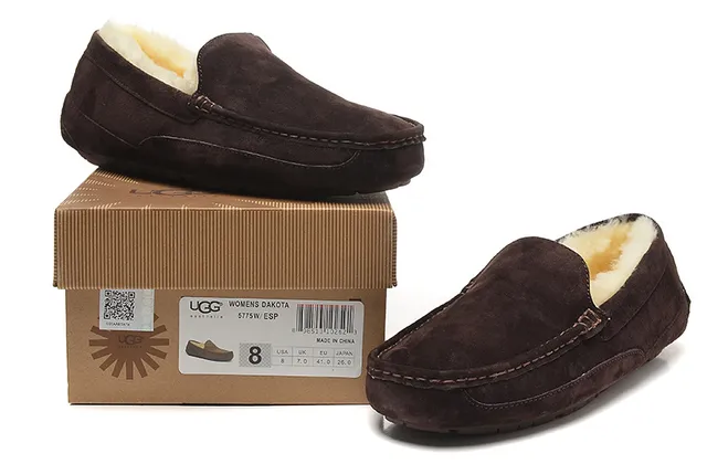 UGG Tasman Brown Suede Shearling-Lined Loafer 2