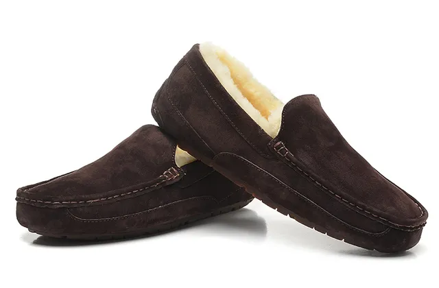 UGG Tasman Brown Suede Shearling-Lined Loafer 5